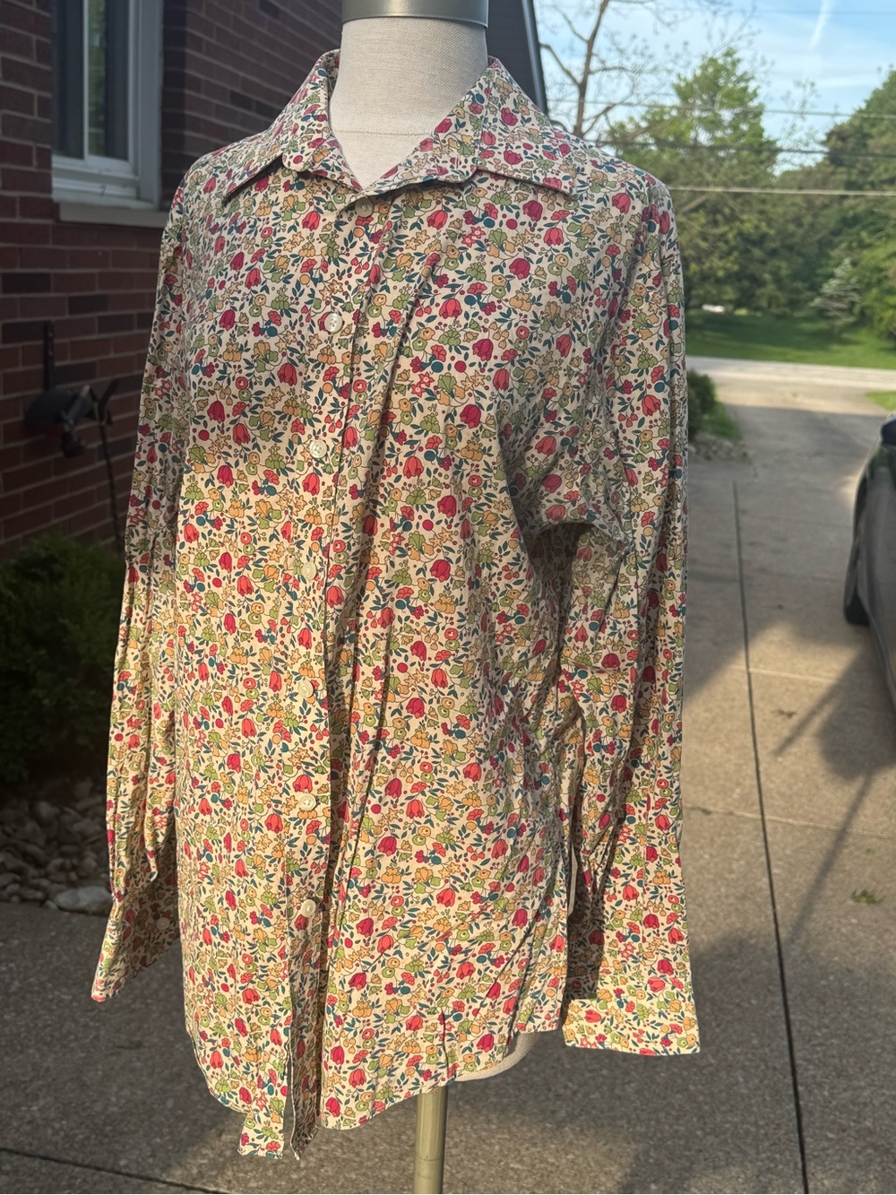 Liberty of London for Target Floral Shirt in Cream with Pink, Green & Yellow